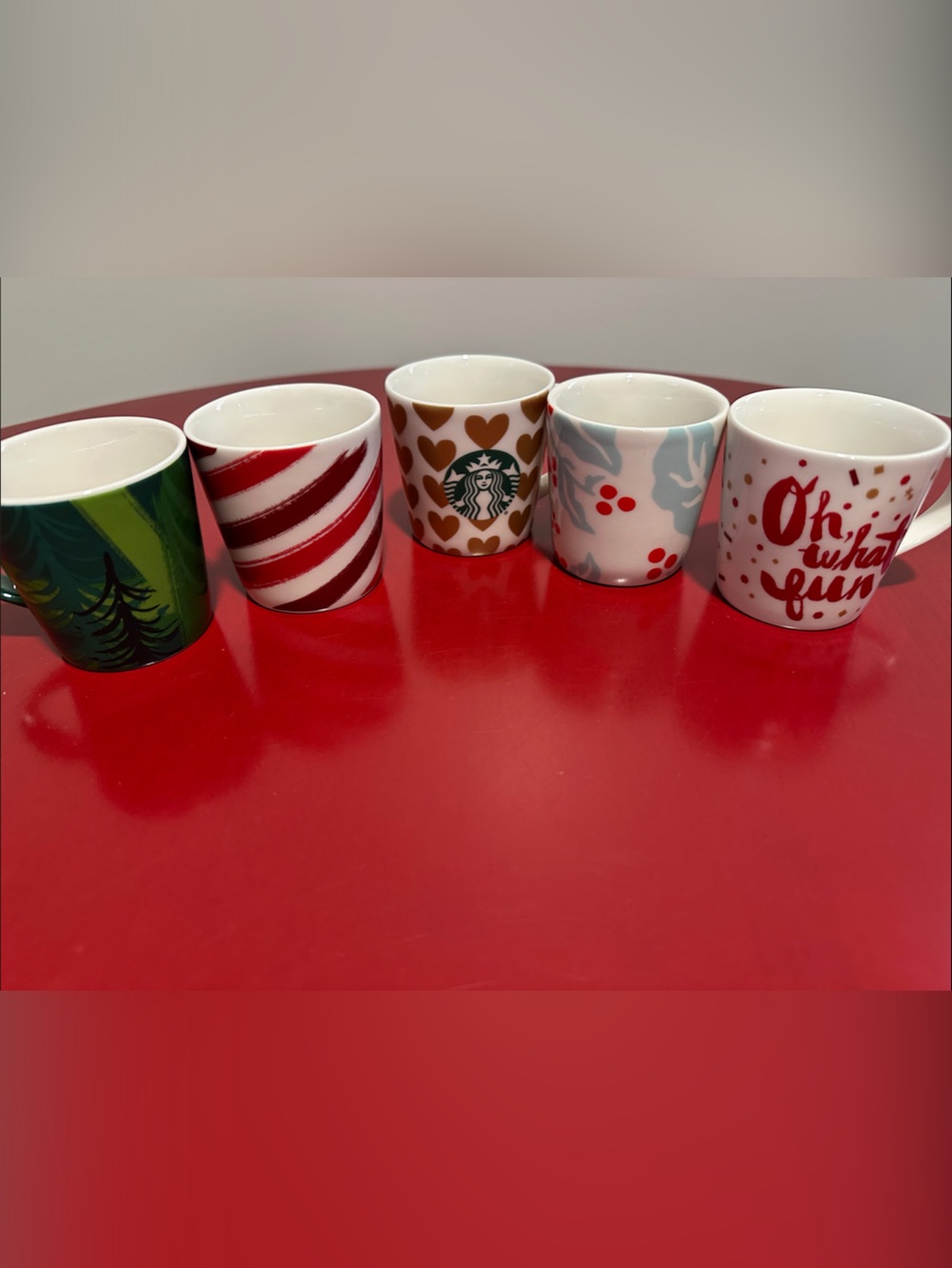 Starbucks Holiday Espresso Cups Set - Red, Green, Gold, White